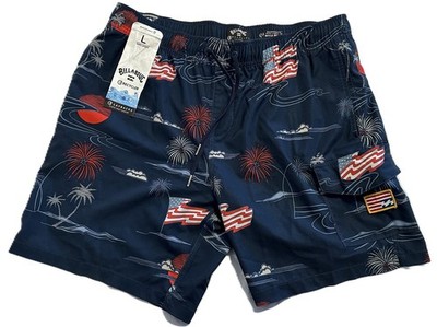 Billabong Boardshorts Badehose Gr. L USA 4th of July Flaschenöffner mit Etikett