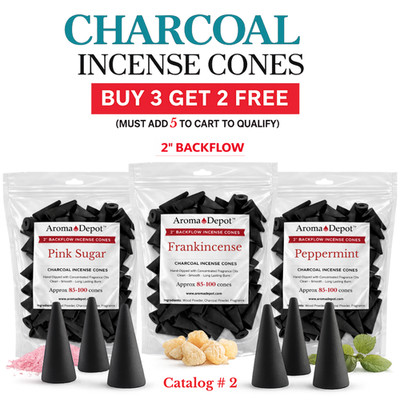 Charcoal Backflow Incense Cones 2'' Hand Dipped Strong Scent Waterfall Burner