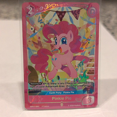 Hasbro My Little Pony Card Game Pinkie Pie SD01C-SR01 SR Holo Earth Cost 2 1st