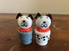 Vintage Fisher Price Little People Rare Grey Gray Dog + Dalmatian