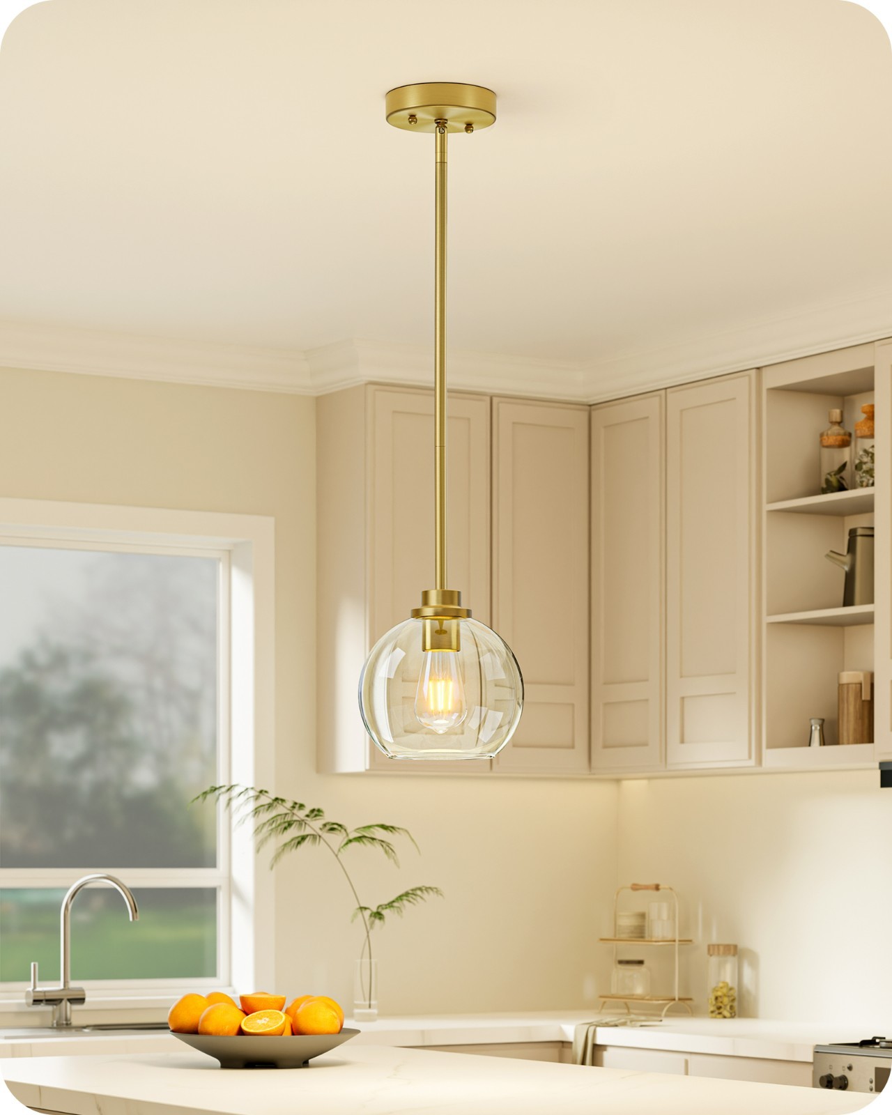 Pendant Lights Kitchen Island,Modern Gold Hanging Light Fixture Hardwired Adjust
