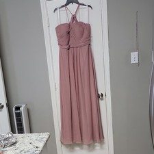 Azazie Women's Pink Sleeveless Bridesmaid Dress, Size A16