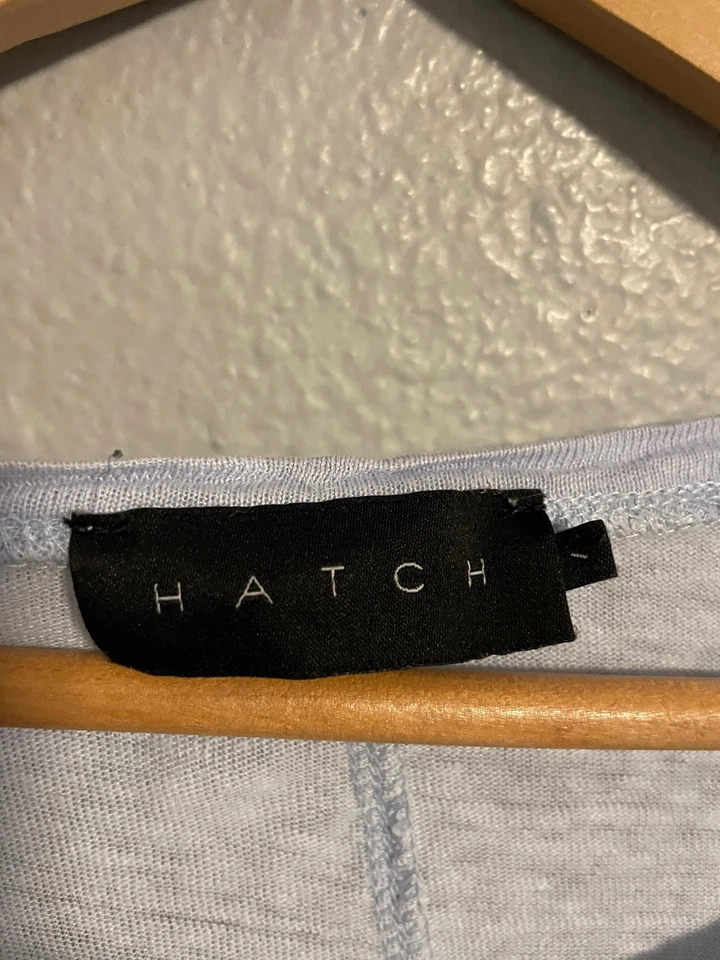 Hatch Shirt Womens Size 1 Small Light Blue Linen Rolled Sleeve Relaxed Fit Top - Image 3 of 4