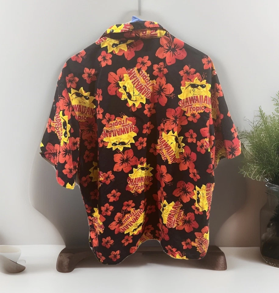 Hawaiian Tropic Beach Wear Oil Suntan Yellow Aloha Shirt Coconut Lotion 2XL - Image 3 of 4