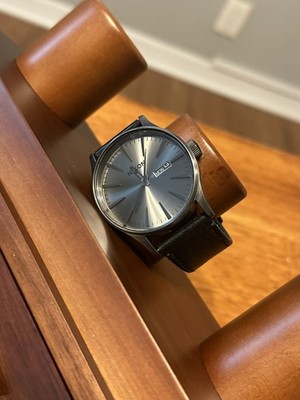 Nixon Sentry Stainless Steel 42mm Black Leather Watch