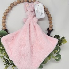 Pink Elephant Rattle Lovey Kelly Baby Security Blanket Plush New Soft Comfort