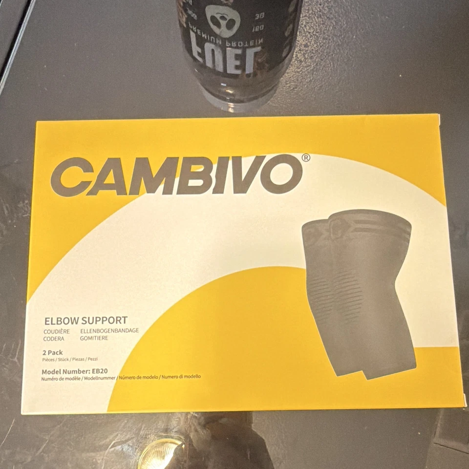 CAMBIVO Elbow Support Sleeves, Black 2-Pack, One Size, Model EB20 - Image 1 of 1