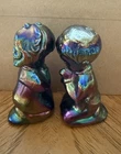 Vintage Fenton Amethyst Rainbow Iridescent Art Carnival Glass Praying Boy&Girl