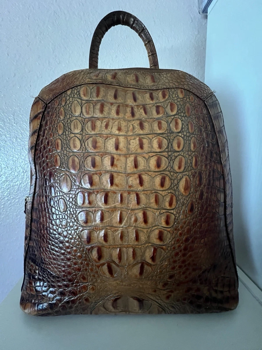 Brahmin Taupe Croc-Embossed Mini Backpack Brahmin Backpack Purse | eBay main image 2