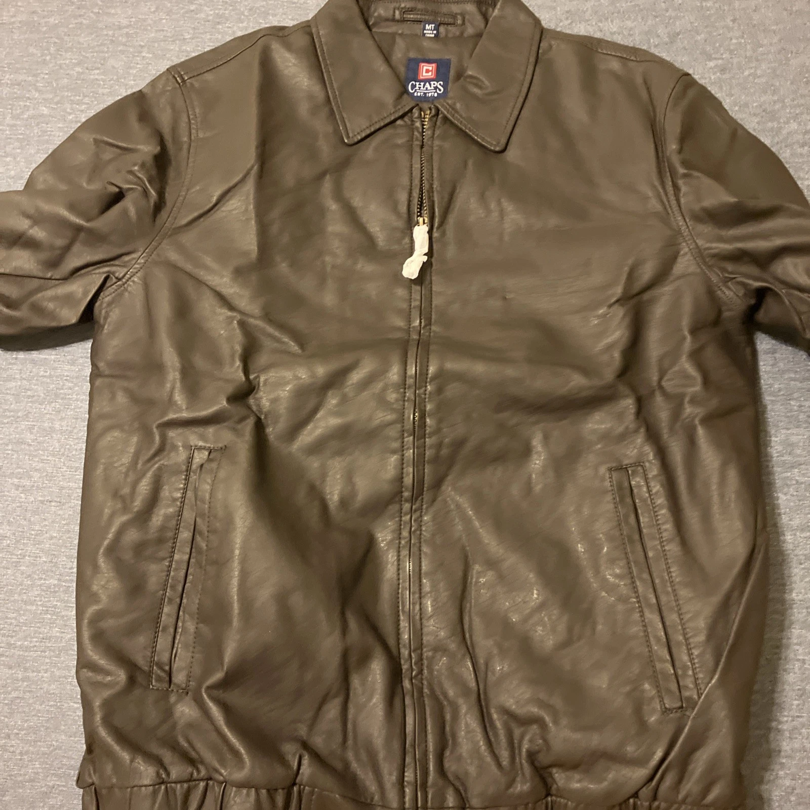 Chaps Classic Bomber Jacket Dark Brown Men’s Size MT New - product detail image 5