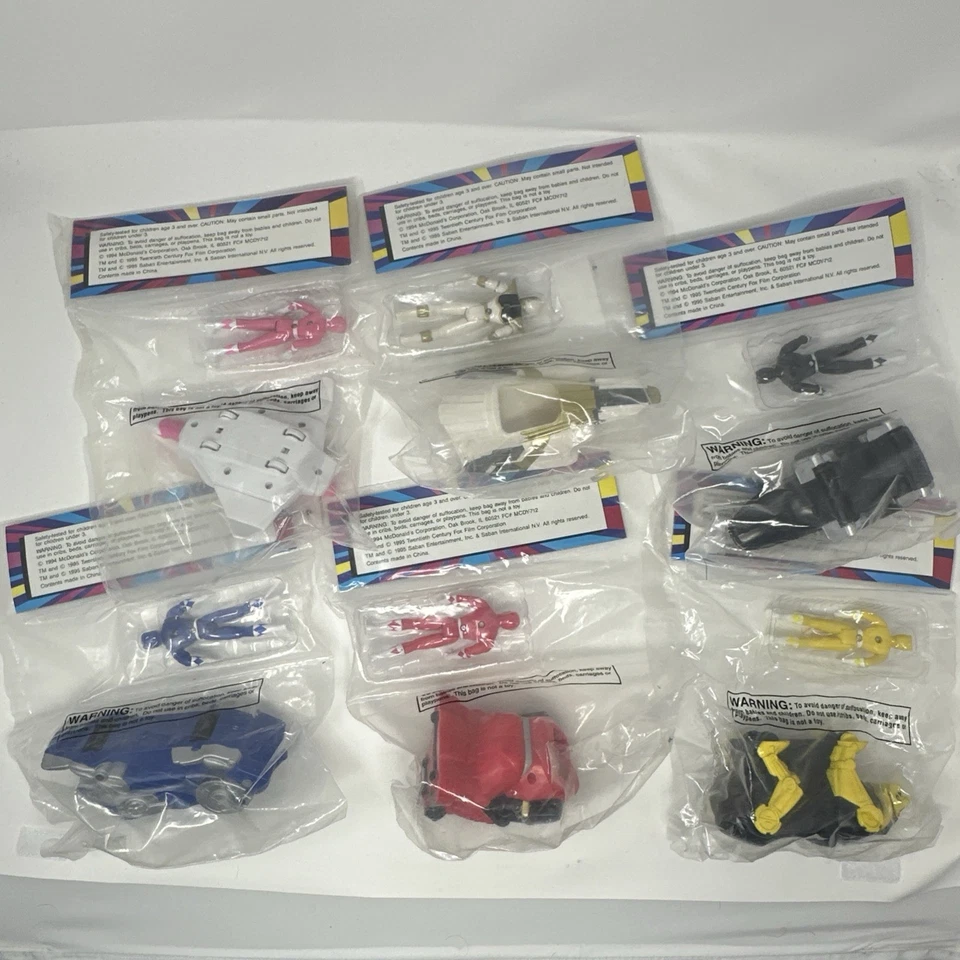 Juego completo de juguetes McDonalds Rangers & Zords de colección 1994 película Power Rangers sellado Foto 2 de 4