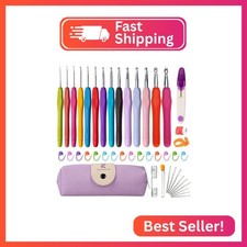 Crochet Hooks RealPlus 14 Pcs 2mm B -10mm N Ergonomic Crochet Hook Set for Arth