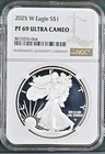 2025 Proof American Silver Eagle NGC PF69 - A340