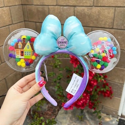 Disney Parks Pixar UP Grape Soda Cap Balloons Minnie Mouse Ear Headband NWT