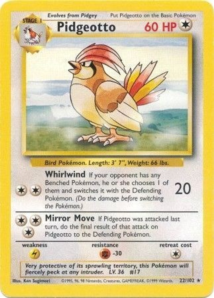 Pokemon Pidgeotto BS 022/102 LP Rare EN