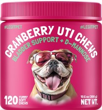 Best Cranberry UTI Chews for Dogs Bladder Support D-Mannose Supports Kidney