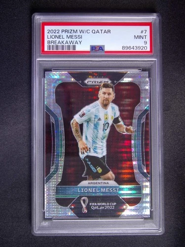 2022 Panini Prizm World Cup Lionel Messi #7 Argentina Breakaway Pulsar PSA 9