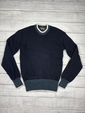Hugo Boss Dark Blue Woven CrewNeck Sweater