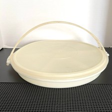 Vintage Tupperware 12" Round Pie, Vegetable, etc Keeper Carrier 1954 Seal 224-2