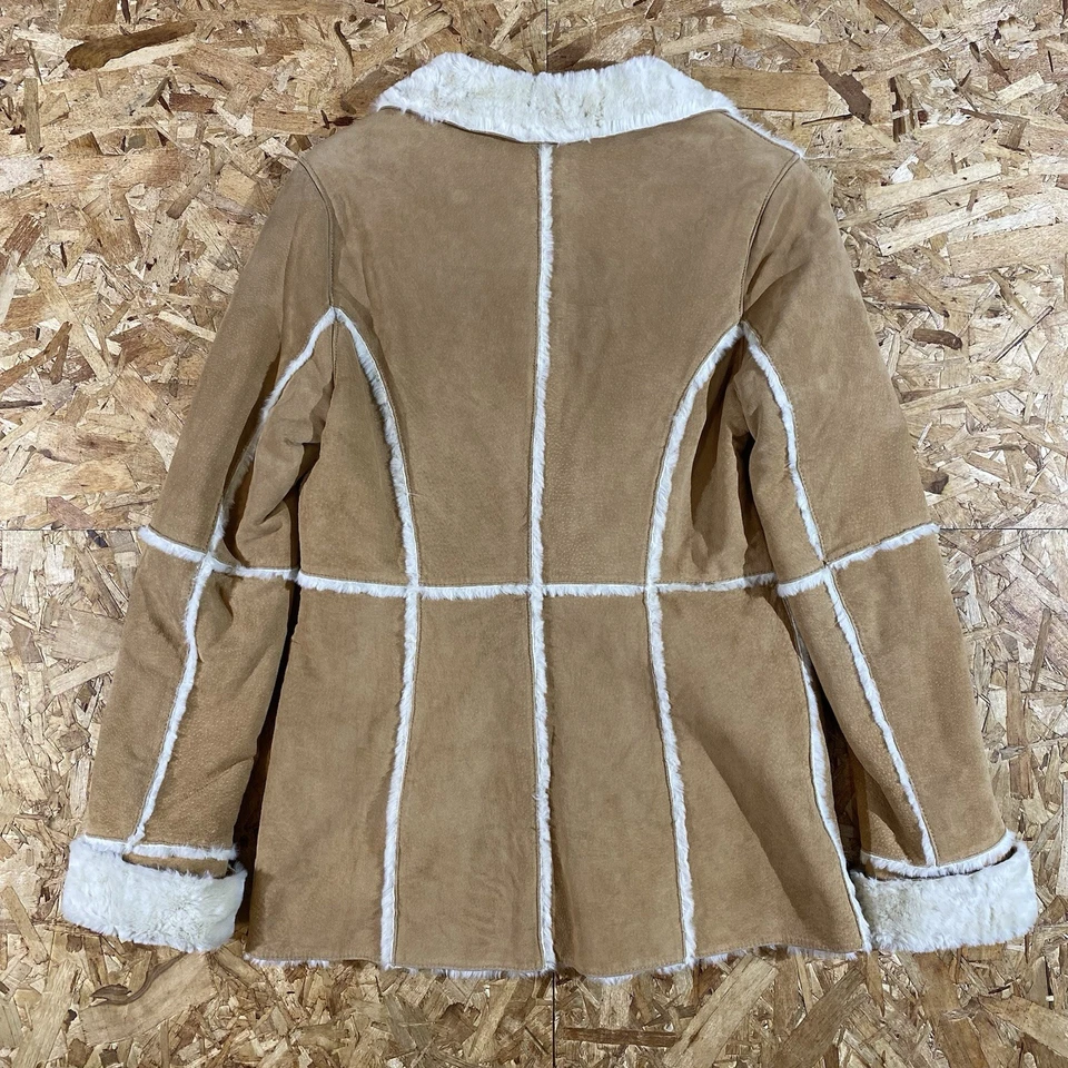 Vintage Y2K Xhilaration Fur Lined Leather Brown Jacket Womens Size M - Image 2 of 3