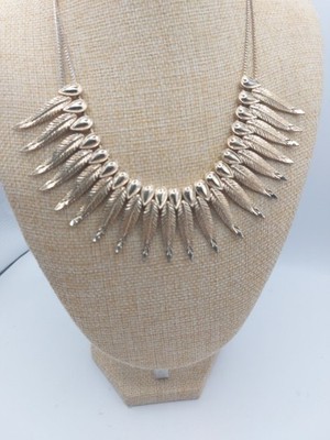 Vintage Egyptian Cleopatra Style Necklace Goldtone Slides Double Chain
