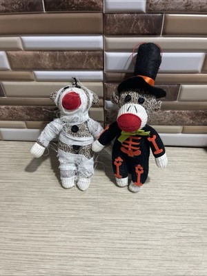 Pier 1 Imports Halloween Sock Monkey Ornaments Skeleton And Mummy Set