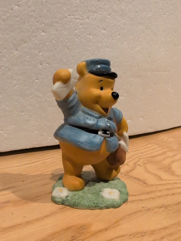 Disney Winnie the Pooh Rare Mailman Postal Worker Ceramic Porcelain Figurine - Image 4 of 4