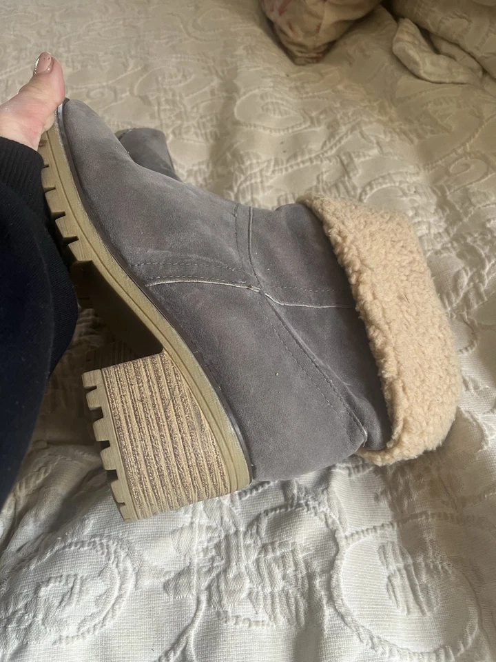 Rosy Mujer Sherpa Cuello Plegable Botines Imitación Gamuza Gris EUR 41 Nuevo Foto 3 de 4