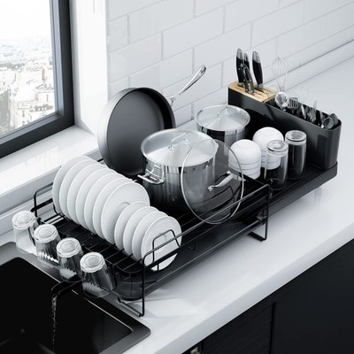 Kitsure Large Dish Drying Rack - Extendable Dish Rack, Multifunctional Dish R...