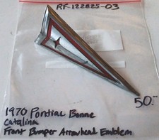 Original 1970 Gm Pontiac Bonneville Catalina Front Bumper Arrowhead Emblem