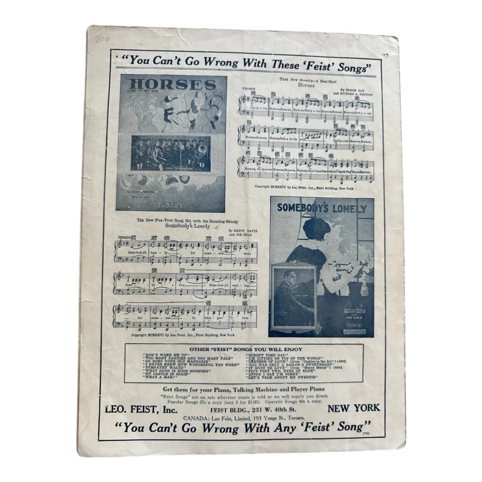 Hello Aloha How Are You 1926 ноты гавайская рысь лиса укулеле Leo Feist - Изображение 4 из 4