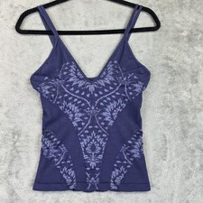 Intimately Free People Camisole Tank Top Womens M/L Purple Floral Seamless Knit