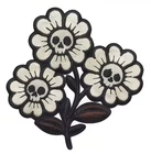 Skeleton Daisy Flower Embroidery iron on Patch 3 x 3-inch FREE SHIPPING