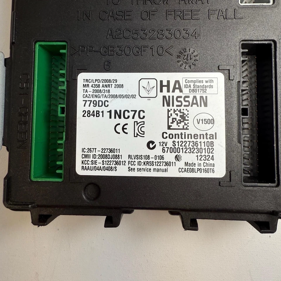 Módulo de control de carrocería Infiniti G25 G37 Q40 Q60 2011-2015 BCM OEM 284B1-1NC7C Foto 2 de 4