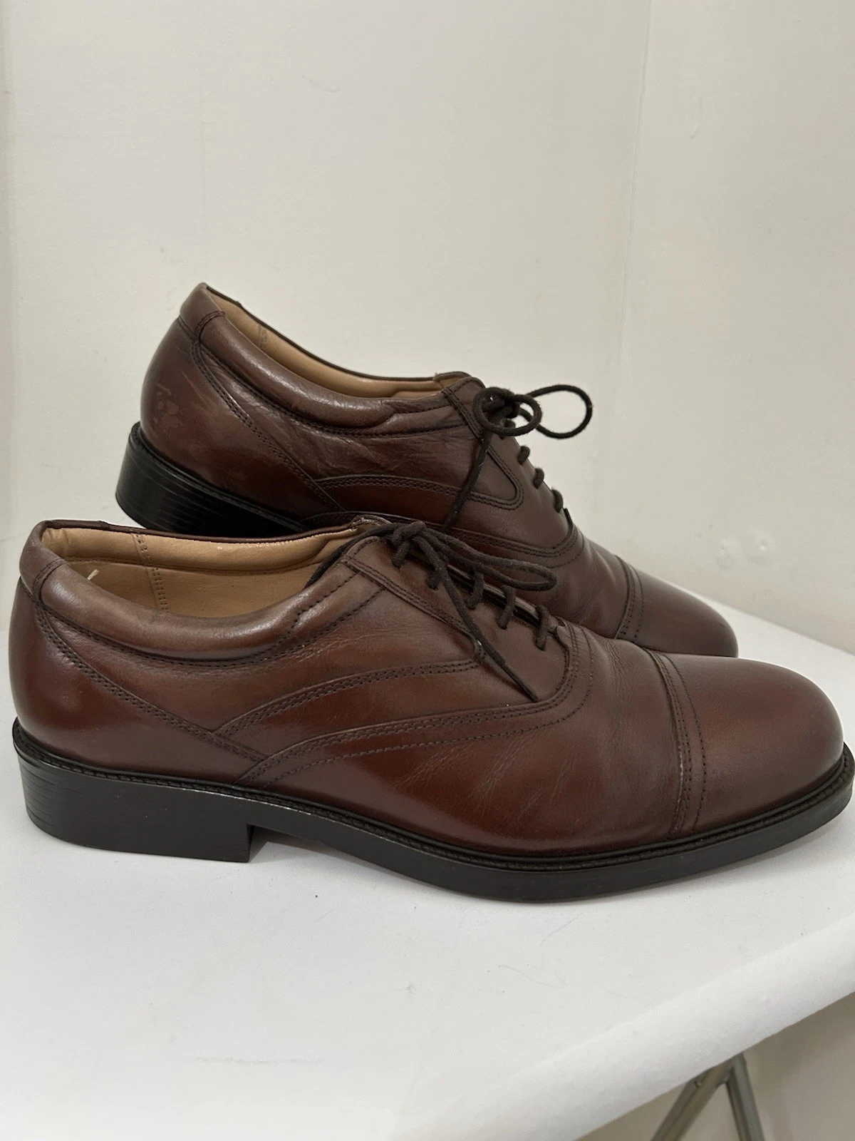 Scarpe eleganti Clarks extra larghe derby uomo taglia UK 8 pelle marrone