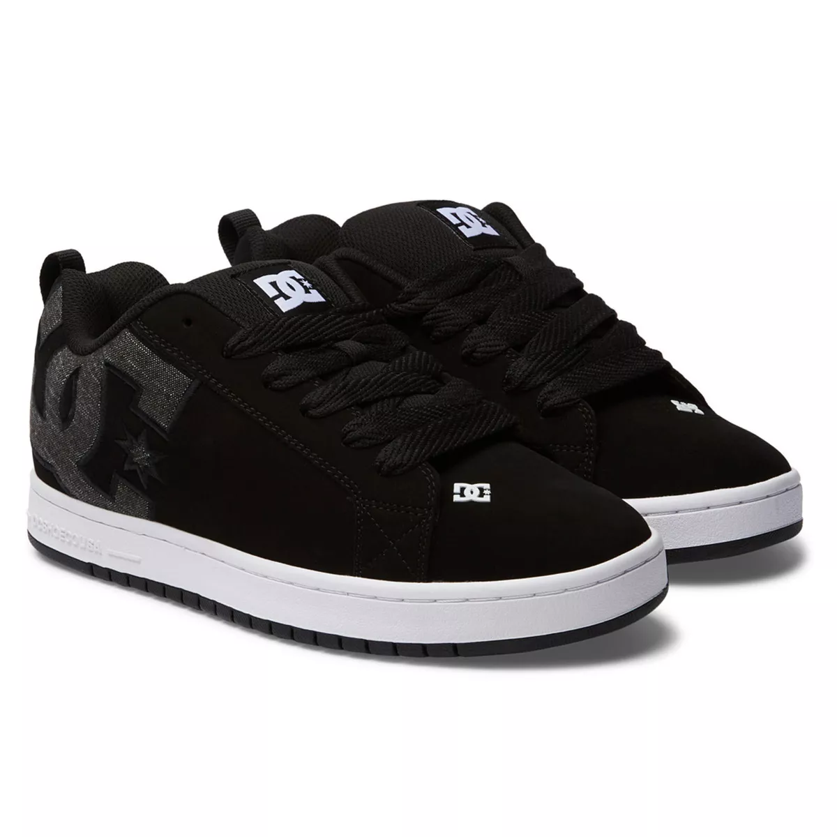 DC Shoes Men's Court Graffik Black Resin Low Top Sneaker Shoes Clothing  Appar