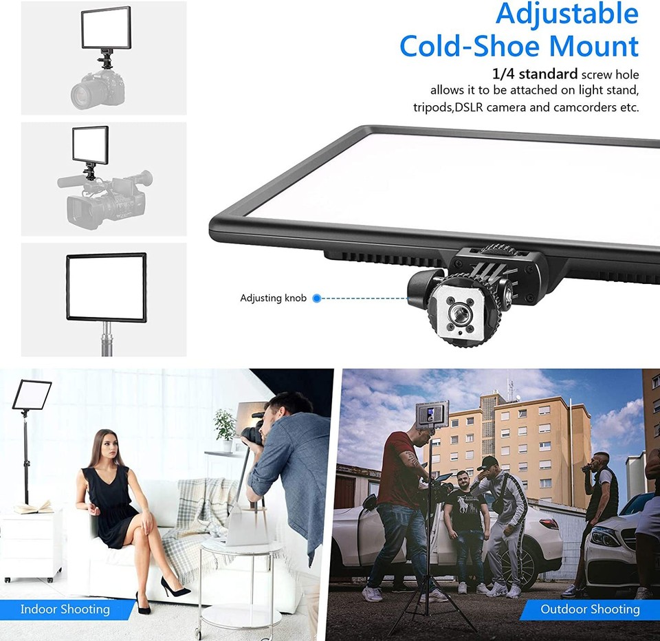 NEEWER Ultra-Thin Dimmable Bi-Color 192 LED Video Light Panel with LCD ...
