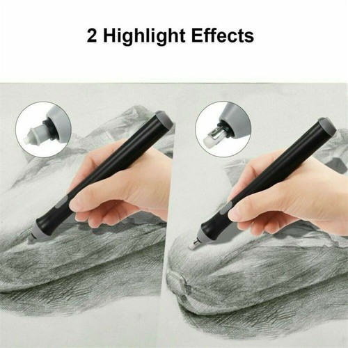 Electric Pencil Eraser Kit Highlights Sketch Drawing+20pcs Rubber Refills Set UK - Picture 7 of 16