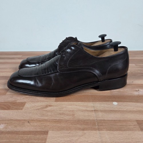 Zapatos de vestir Oxford Bally Oronis para hombre 10 D de cuero tejido punta redonda Italia con cordones - Imagen 6 de 23