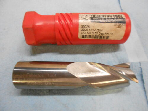 NEW FULLERTON CARBIDE END MILL 1" X 4" X 1-1/2" LOC 3 FLUTE CENTER CUT 372