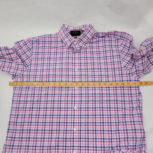 Camisa para Hombres CHARLES TYRWHITT Talla L Calce Ajustado ROSA Azul Abotonada Cuadros Preppy - Imagen 8 de 13