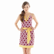 NWT Mud Pie Womens Game Day Racerback Dress Burgundy Red Gold L
