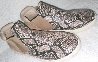 Coconuts by Matisse Spencer Tan Snakeskin Slip On Sneakers Women's Size 