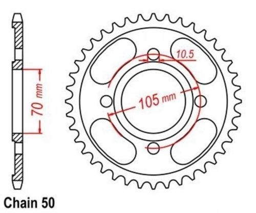 Couronne 45 dents chaîne 520 pour moto Kawasaki KLE 650 B Versys 2007-2008