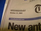 Vintage Tri-Valley Herald Newspaper San Joaquin Edition October 31, 2001 Un-Used — photo 4