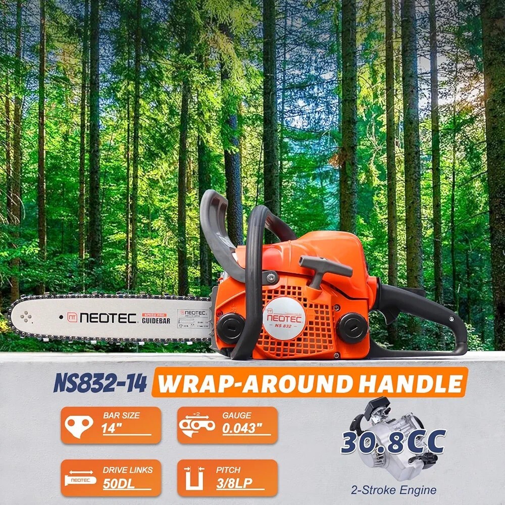 Neotec NS832 Gas Chainsaw with 14'' Bar and Chain (MS180 CLONE) | eBay