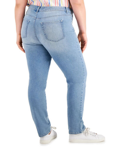Style & Co. Jeans Plus Size 16W High Rise Straight Leg Light wash Blue Women's - Picture 2 of 5