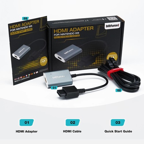 HDMI Adapter for Nintendo Wii NTSC Retro Game Console HD Connector Plug and Play - Picture 9 of 9