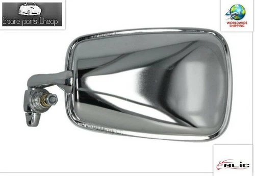 Manual Side Mirror Flat Chrome LEFT Fits VW Beetle Cabrio 1947-2003
