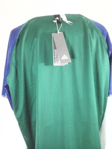 ADIDAS Pullover Jacket Windbreaker w Hood Blue Green 1/4 Zip CV3270 Mens 2XL New - Picture 9 of 9